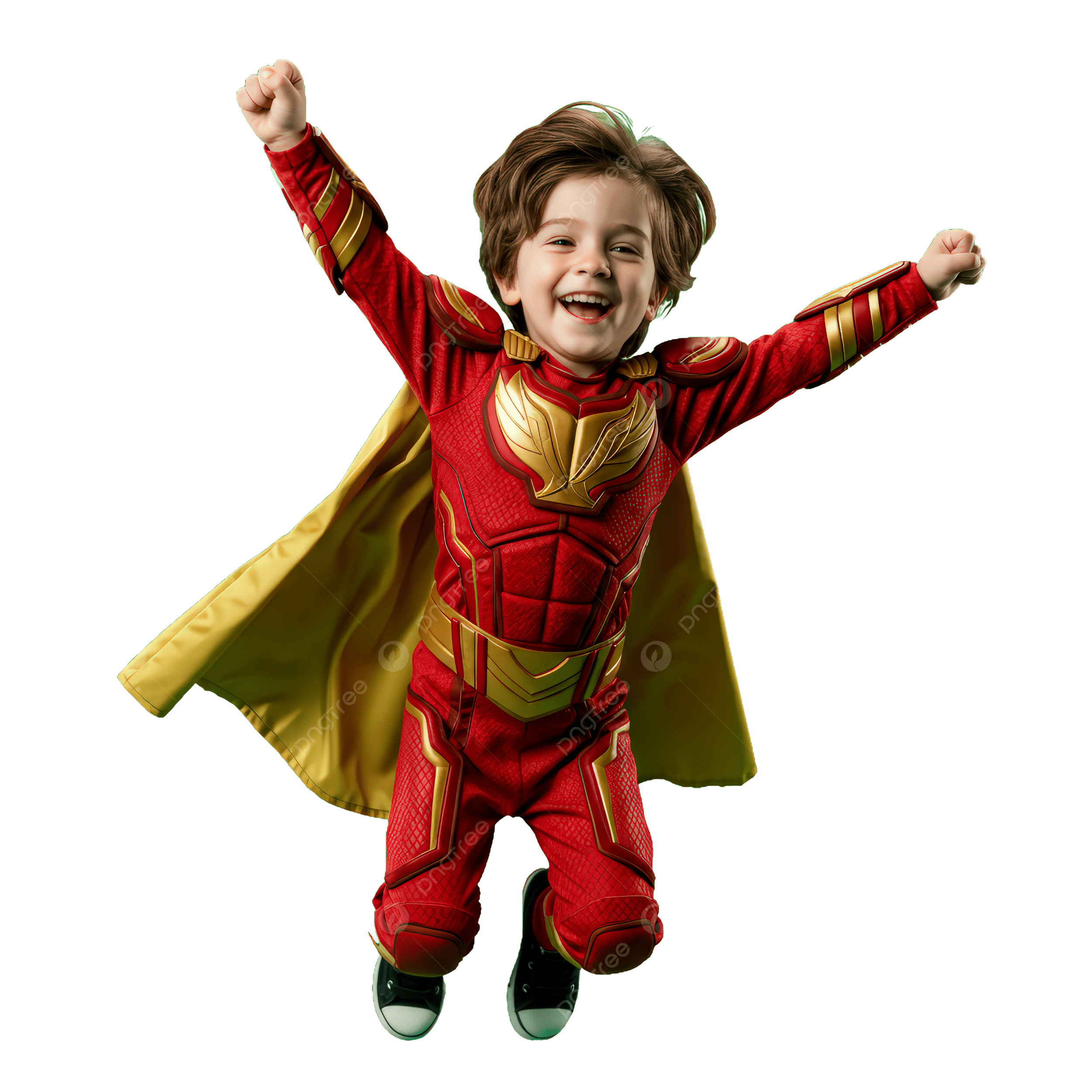 Criança super-herói feliz